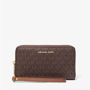 Michael Kors Jet Set Large Logo Print Smartphone Wristlet